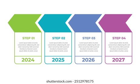 Ícones infográficos de linha do tempo projetados para modelo de plano de fundo abstrato. Modelo de negócios de vetor para apresentação