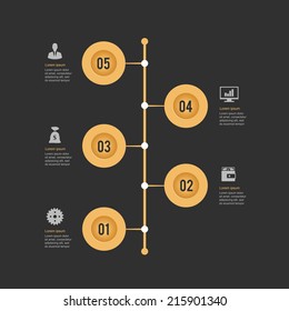 Timeline infographic with icons set. Vector design template