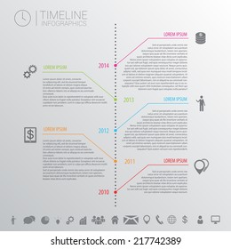 Timeline Infographic with icons. Vector design template.