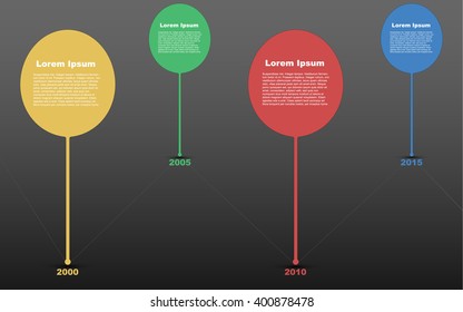 Timeline infographic, infographics with rounded pointers 