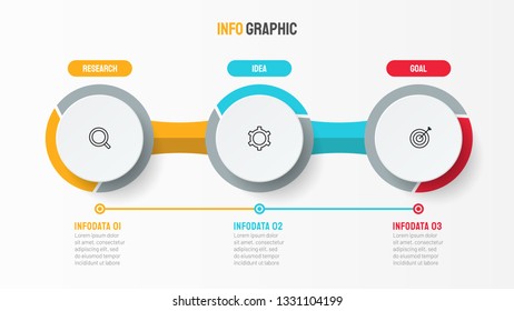 Timeline infographic label design template with marketing icons. Business concept with 3 options or steps. Can be used for process diagram, workflow layout, info graph, annual report,  flow chart.