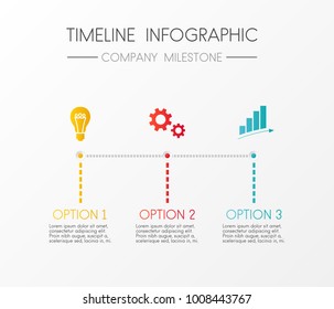 Timeline infographic - layout of company milestone. Vector.