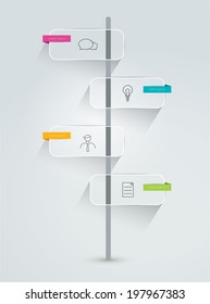 Timeline infographic.  Minimalistic flat template. Vector.