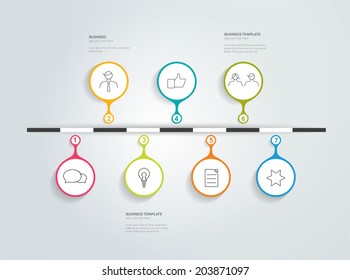 Timeline infographic. Minimalistic flat template. Vector. 