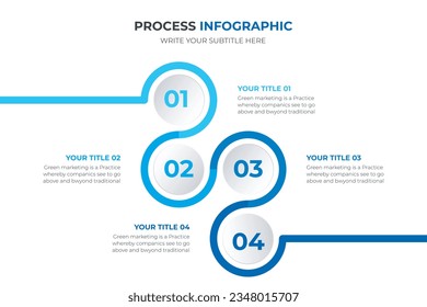 Timeline infographic with Modern presentation template with 4 step for business process. vector 