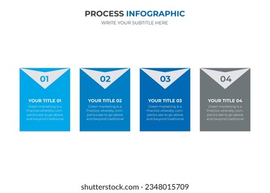 Timeline-Infografik mit Moderner Präsentationsvorlage mit 4 Schritten für den Geschäftsprozess. Vektorgrafik 