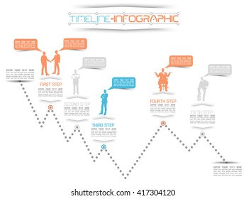 TIMELINE INFOGRAPHIC NEW STYLE  16 BLUE