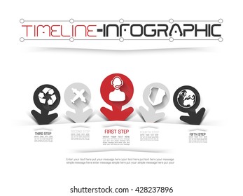 TIMELINE INFOGRAPHIC NEW STYLE   RED