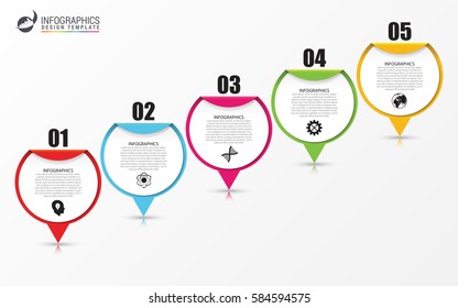 Timeline Infographic with pointers. Business concept. Vector illustration