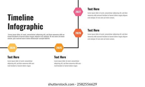 Timeline infographic presentation layout fully editable.
