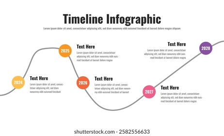 Timeline infographic presentation layout fully editable.