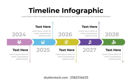 Timeline infographic presentation layout fully editable.
