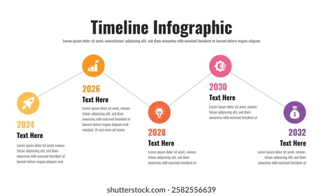 Timeline infographic presentation layout fully editable.