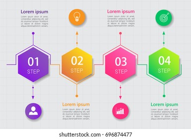 Timeline infographic presentation template design,Business concept with 4 steps or processes,can be used for workflow layout, diagram, website,corporate report,advertising, marketing etc.