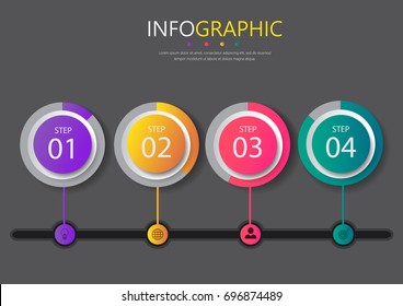 Timeline infographic presentation template design,Business concept with 4 steps or processes,can be used for workflow layout, diagram, website,corporate report,advertising, marketing etc.