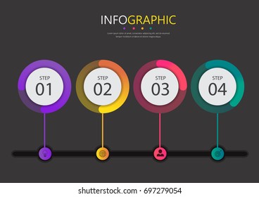 Timeline infographic presentation template design,Business concept with 4 steps or processes,can be used for workflow layout, diagram, website,corporate report,advertising, marketing etc.