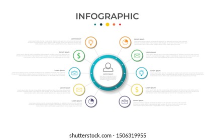 Timeline Infographic presentation template vector for business or organization with 10 options
