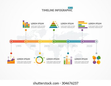 Timeline Infographic, ranking and statistics, modern style. Vector illustration