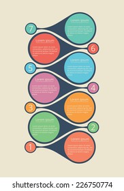 Timeline infographic in retro style.  Vector, EPS 8.