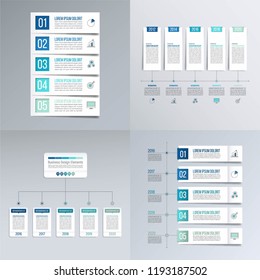 Timeline Infographic Set for Business, Marketing and Web design.