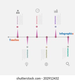 Timeline Infographic. With set of Icons. Vector design template. 