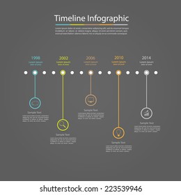 Timeline Infographic. With set of Icons. Vector design template. 