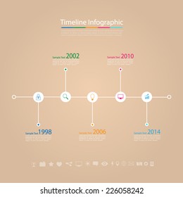 Timeline Infographic. With set of Icons. Vector design template.