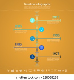 Timeline Infographic. With set of Icons. Vector design template/illustration