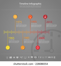 Timeline Infographic. With set of Icons. Vector design template/illustration