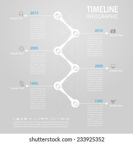 Timeline Infographic. With set of Icons. Vector design template