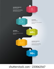 Timeline infographic speach template. Simply vector design. 