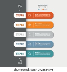 Timeline infographic with step or option.