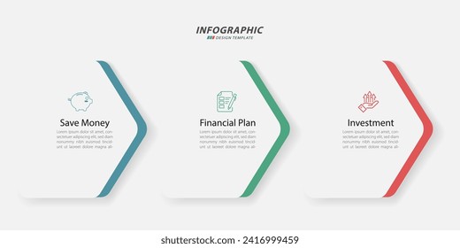 Infografik-Vorlage für die Zeitachse. 3 Step Timeline Reise, Kalender Flat einfache Infografik Design Vorlage. Darstellungsdiagramm. Geschäftskonzept mit 3 Optionen, Vektorgrafik.