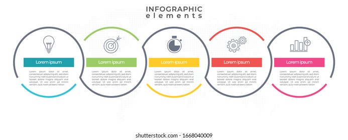 Timeline infographic template 4 circles optionn, Modern style.