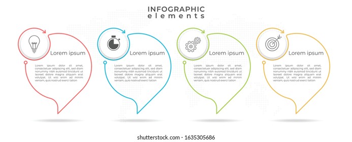 Timeline infographic template 4 options or steps.