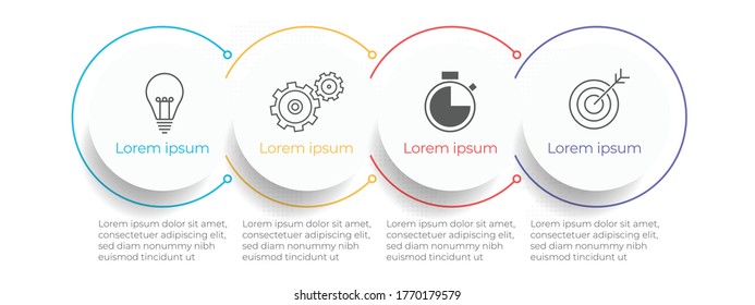 Timeline infographic template 4 options.