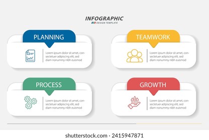 Plantilla de infografía de línea de tiempo. Viaje de línea de tiempo de 4 pasos, calendario Plano sencillo de diseño de infografías. gráfico de presentación. Concepto de negocio con 4 opciones, ilustración vectorial.