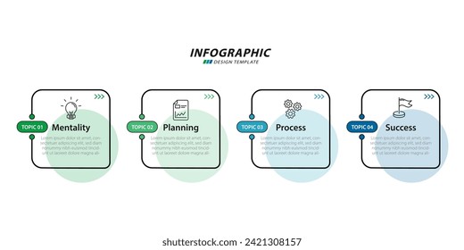 Timeline infographic template. 4 Step timeline journey, calendar Flat simple infographics design template. presentation graph. Business concept with 4 options, vector illustration.