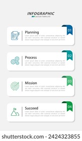 Timeline infographic template. 4 Step timeline journey, calendar Flat simple infographics design template. presentation graph. Business concept with 4 options, vector illustration.