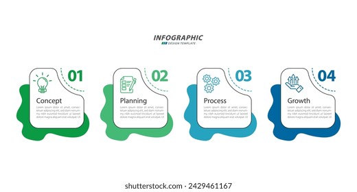 Timeline infographic template. 4 Step timeline journey, calendar Flat simple infographics design template. presentation graph. Business concept with 4 options, vector illustration.