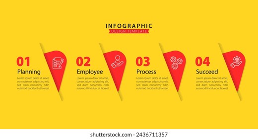 Infografik-Vorlage für Zeitleiste. 4 Schritt Zeitleiste Reise, Kalender Flat einfache Infografik Design-Vorlage. Präsentation Diagramm. Geschäftskonzept mit 4 Optionen, Vektorgrafik.