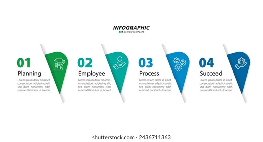 Timeline infographic template. 4 Step timeline journey, calendar Flat simple infographics design template. presentation graph. Business concept with 4 options, vector illustration.