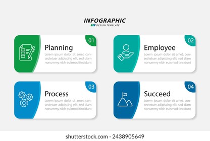 Timeline infographic template. 4 Step timeline journey, calendar Flat simple infographics design template. presentation graph. Business concept with 4 options, vector illustration.