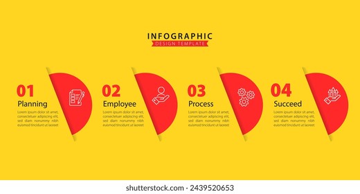 Timeline infographic template. 4 Step timeline journey, calendar Flat simple infographics design template. presentation graph. Business concept with 4 options, vector illustration.