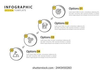 Timeline infographic template. 4 Step timeline journey, calendar Flat simple infographics design template. presentation graph. Business concept with 4 options, vector illustration.