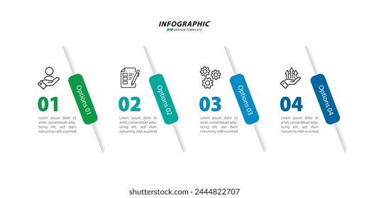 Timeline infographic template. 4 Step timeline journey, calendar Flat simple infographics design template. presentation graph. Business concept with 4 options, vector illustration.