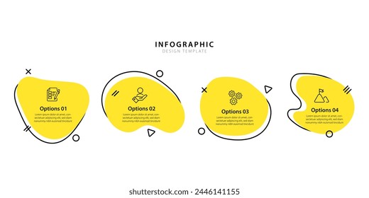 Timeline infographic template. 4 Step timeline journey, calendar Flat simple infographics design template. presentation graph. Business concept with 4 options, vector illustration.