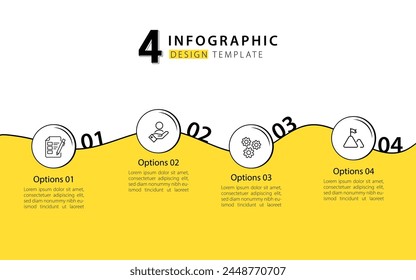 Timeline infographic template. 4 Step timeline journey, calendar Flat simple infographics design template. presentation graph. Business concept with 4 options, vector illustration.