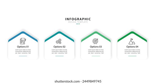 Timeline infographic template. 4 Step timeline journey, calendar Flat simple infographics design template. presentation graph. Business concept with 4 options, vector illustration.