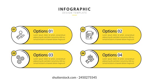 Plantilla infográfica de línea de tiempo. Viaje de línea de tiempo de 4 pasos, calendario Plantilla de diseño de infografías simples planas. Concepto de negocio con 4 opciones, Ilustración vectorial.